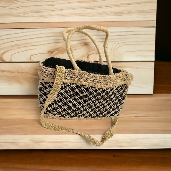 Raffia Net Crochet Raffia Tote
Bag Summer Tote Straw - Picture 1 of 11